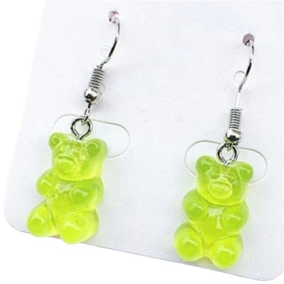 Green Faux Gummy Bear Earrings - Picture 1 of 2